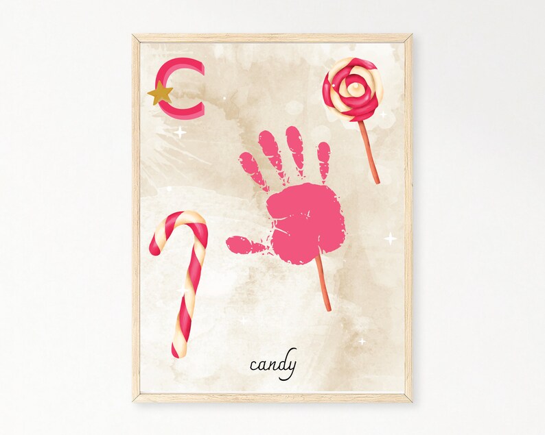 Set of 9 Christmas Handprint Art Bundle, DIY Kids Craft, Christmas ...