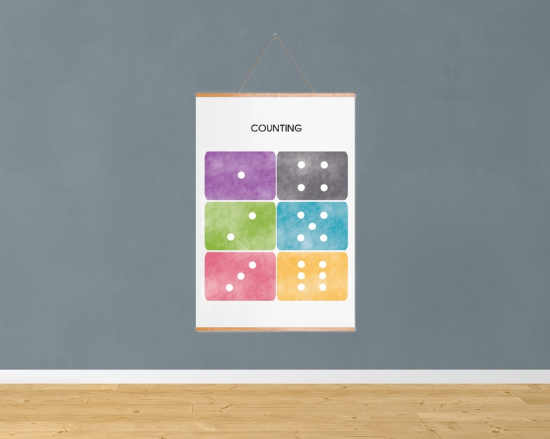 Counting Dots Poster, Watercolor Print, Educational Print, Preschool ...