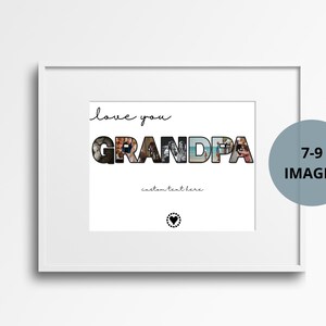 Collage de imágenes digitales personalizado del abuelo, regalo para el abuelo, regalo del abuelo de la foto, collage personalizado del abuelo, regalo del abuelo, descarga digital