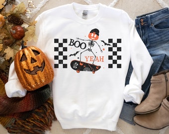 Skelett Kürbis Skateboard PNG, Halloween Sublimation, Digital Download Design PNG, Halloween Retro PNG, Spooky Season png, Boo yes png
