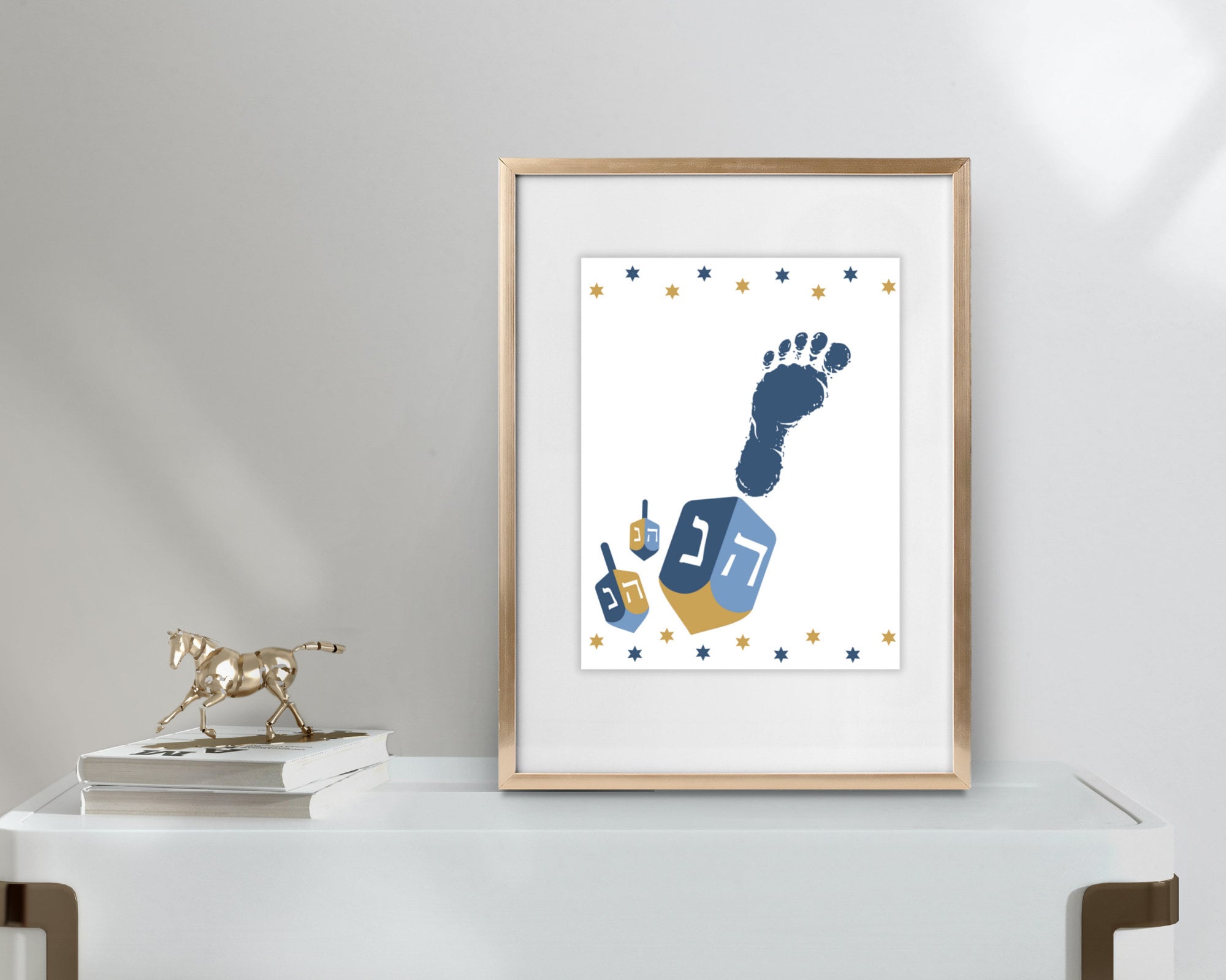 Hanukkah Hand and Footprints, Baby Toddler Kids Art Crafts, Dreidel…