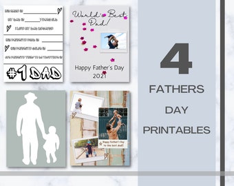 Fathers Day Printable Card | All About Dad Fill In Template | Coloring Card | Pictures of Child and Father | Fathers Day Activity Card