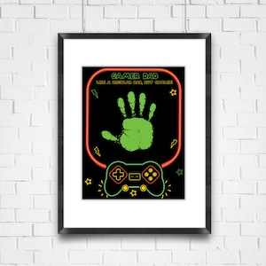 Video Gamer Papa Handabdruck, Vatertag Handabdruck, Baby Kleinkind Kinder Kunst Handwerk, DIY Vatertag Ausdrucke, Andenken Erinnerung, Papa Ausdrucke