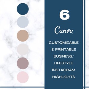 6 Instagram Highlight Covers for Business/Lifestyle | Branding Icons | Social Media | Download and Editable