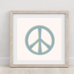 Retro Peace Sign Art Print | Nursery Decor | Retro Vintage Wall Art | Kids Room Wall Art Decor | Peace Sign Poster | Mix & Match Digital Art
