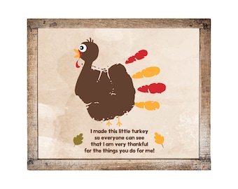 Thanksgiving Handprint Art, DIY Kids Crafts, Turkey Handprint Keepsake Memory, Fall Handprint Art, Thanksgiving Activity, Instant Download