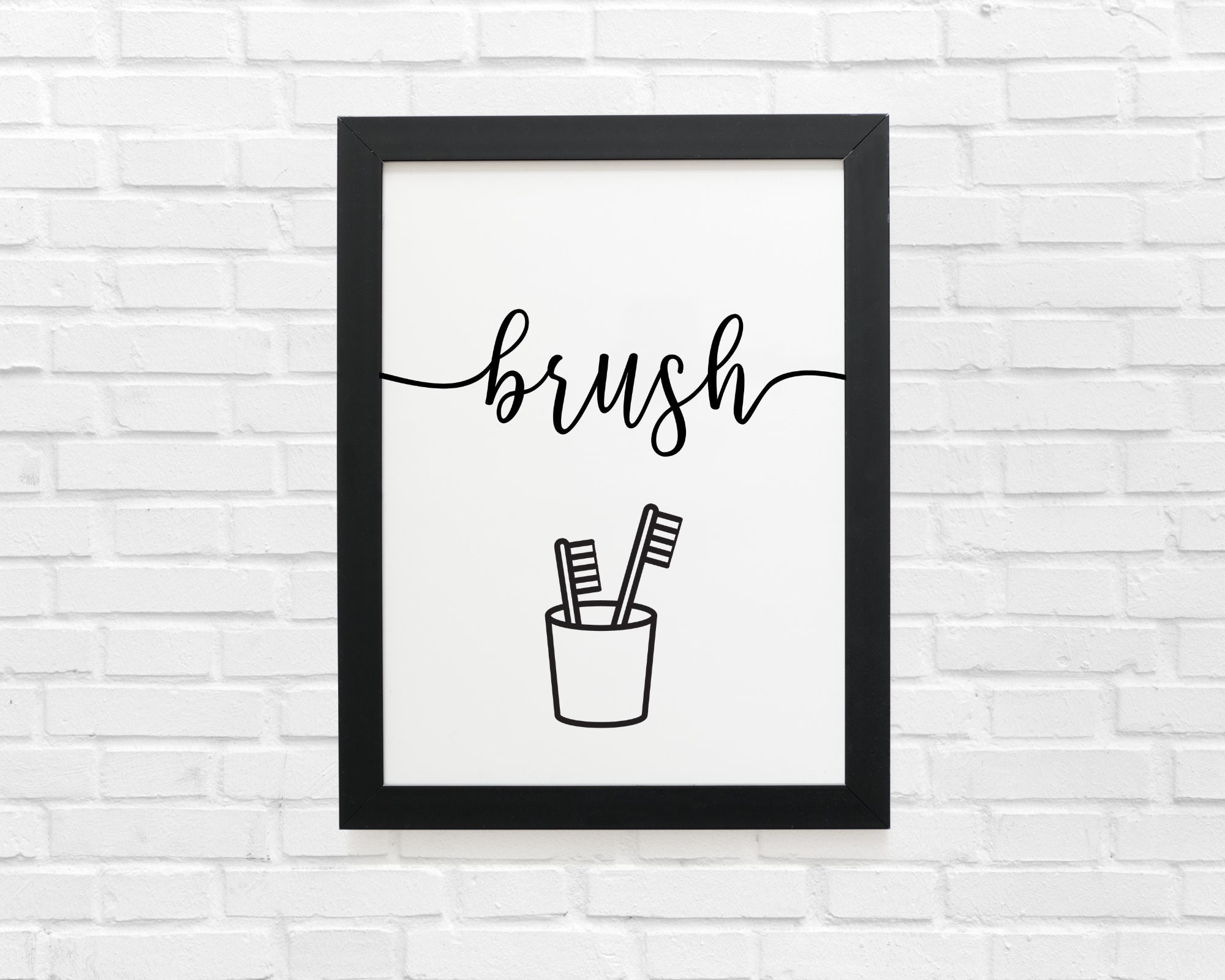 Floss Sign Wash Brush Floss Flush Bathroom Signs, Bathroom Decor, Bathroom Posters ...