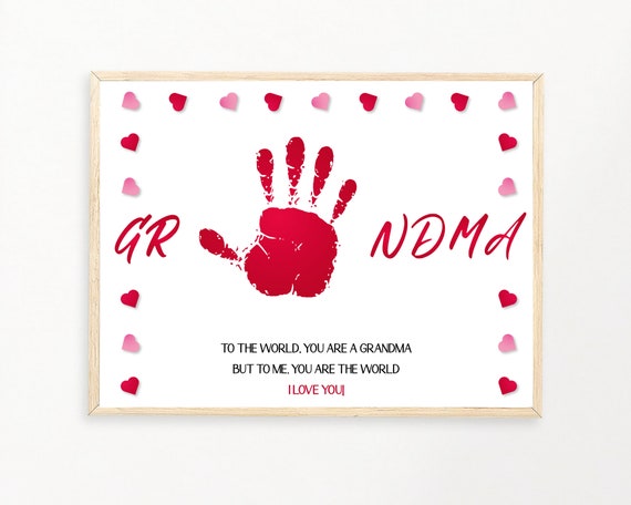 Valentine Mail With Hearts Handprint Art Craft DIY Valentine Crafts for Kids  Preschool Craft Personalized Gift for Grandma 