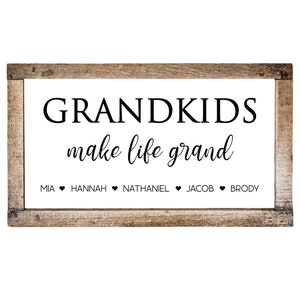 Custom Gift for Grandparents, Sign with Kids Names, Personalized Grandma Gift, Make life Grand, Wall Decor, Wall Art, Digital Download