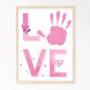 Liebe Handabdruck Kunst, Baby Kleinkind Kinder Kunsthandwerk, erster Valentinstag, Valentinstag Handwerk, Mutter Geschenk, Valentinstag druckbar, DIY Andenken
