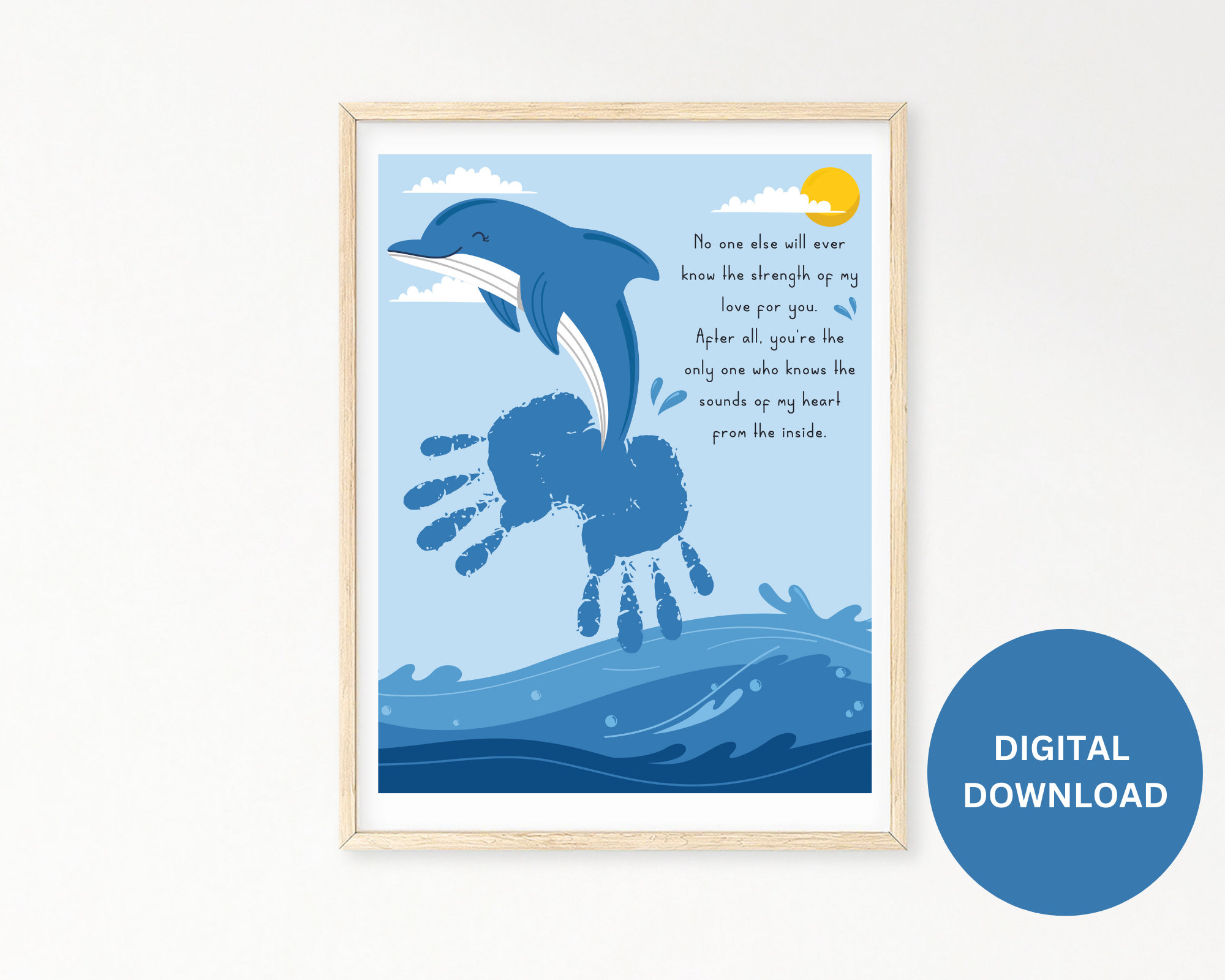 Summer Dolphin Handprint Art, DIY Kids Crafts, Dolphin Handprint