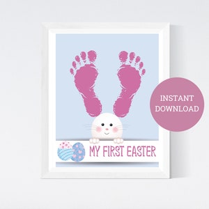 Tarjeta de conejito de Pascua, Mis primeras manualidades de Pascua para niños, Actividad de manualidades para niños pequeños, Imprimible, Recuerdo de memoria de bricolaje, Descarga instantánea