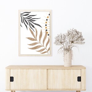 Boho Leaf Wall Art, Bohemian Wall Set, Boho Home Decor, Neutral Wall Art, Modern Prints, Room Decor, Digital Download, Instant Download
