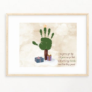 Árbol de Navidad Acuarela Handprint Art Activity, Baby Toddler Kids Art Craft, First Christmas, DIY Recuerdo Memoria, Artesanía de Navidad Imprimible