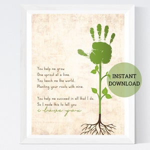I Love You Handprint Footprints Craft Activity, Valentine&#39;s Day Card, DIY Memory Keepsake, Mother&#39;s Day Card, Instant Download