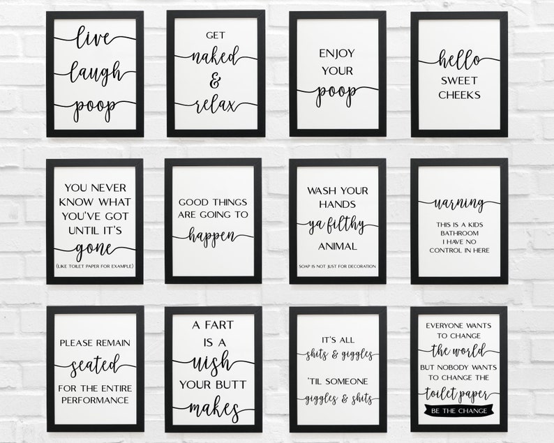 Set of 22 Bathroom Prints Home Decor Posters Bathroom Etsy