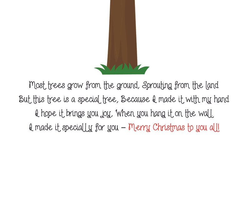 Christmas Tree Handprint Art, Xmas Printable, Christmas Craft Keepsake Art, Christmas DIY Kid Crafts, Tree Craft Project, Instant Download image 3
