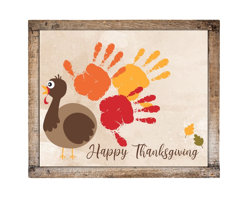 Thanksgiving Handprint Art, DIY Kid Craft, Turkey Handprint Keepsake ...