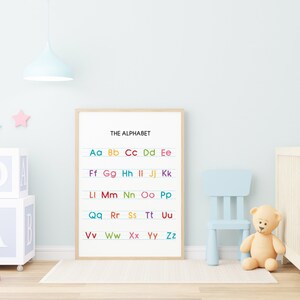 The Alphabet Poster, Educational Print, Preschool Poster, Classroom Decor, Homeschool Wall Decor, Learning Poster, Digital Download Print