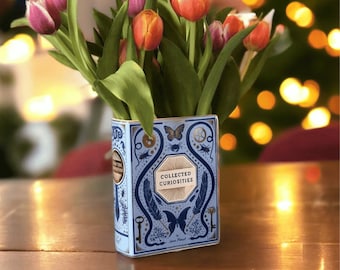 Livre Vase en céramique | Livre magique | Curiosités collectées | Décoration | Intérieur | Luxe | Amoureux des livres