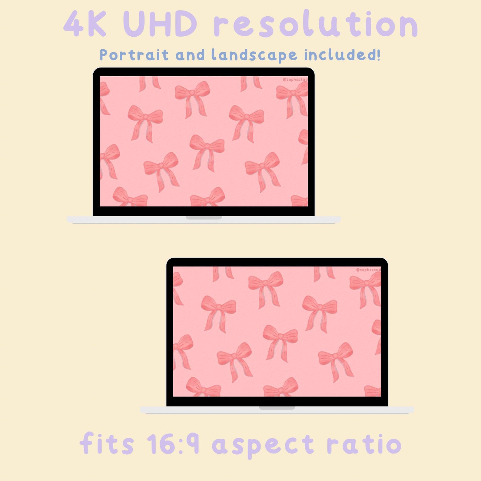 Pink Bow Coquette Aesthetic Wallpaper Cute Pink Screensaver Instant