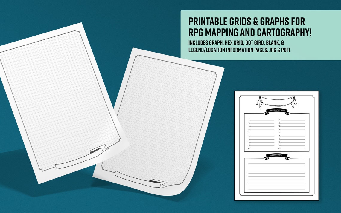 Printable RPG Grids and Maps - Dnd 5e - D&amp;D - Pathfinder - RPG - PDF ...