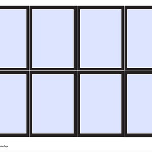 May include: A set of eight blank white cards with black borders. The cards are arranged in a 2x4 grid.