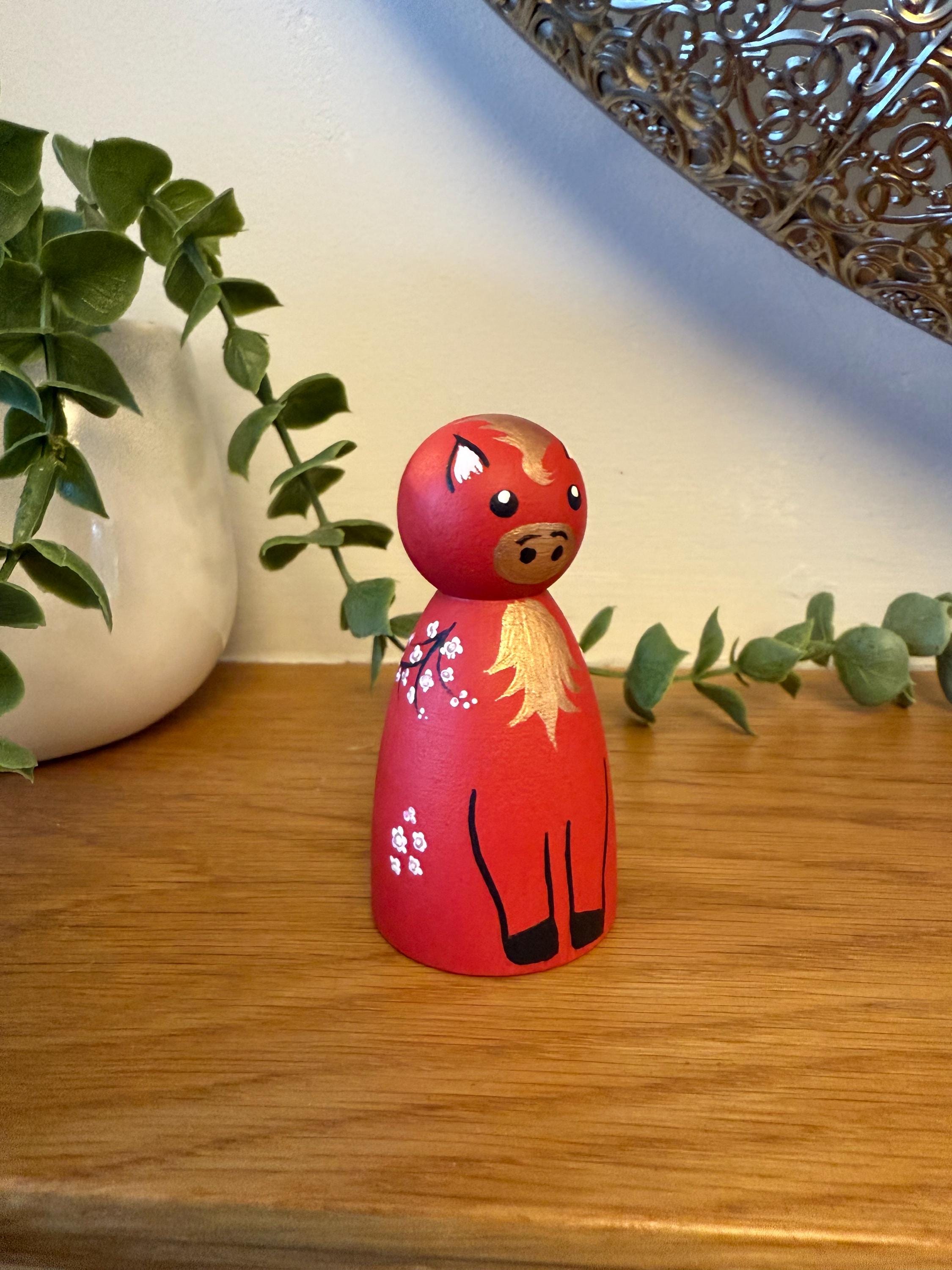 Chinese Lunar New Year Horse Peg Doll 2026 - Etsy