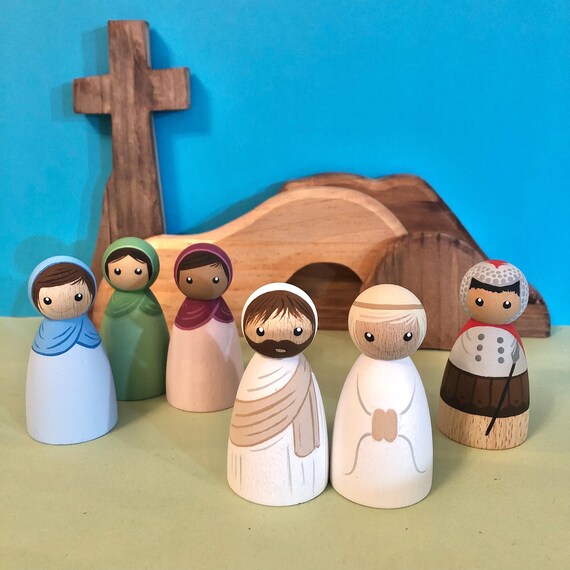 Easter story resurrection peg doll set for early years learning resources  and Easter decoration