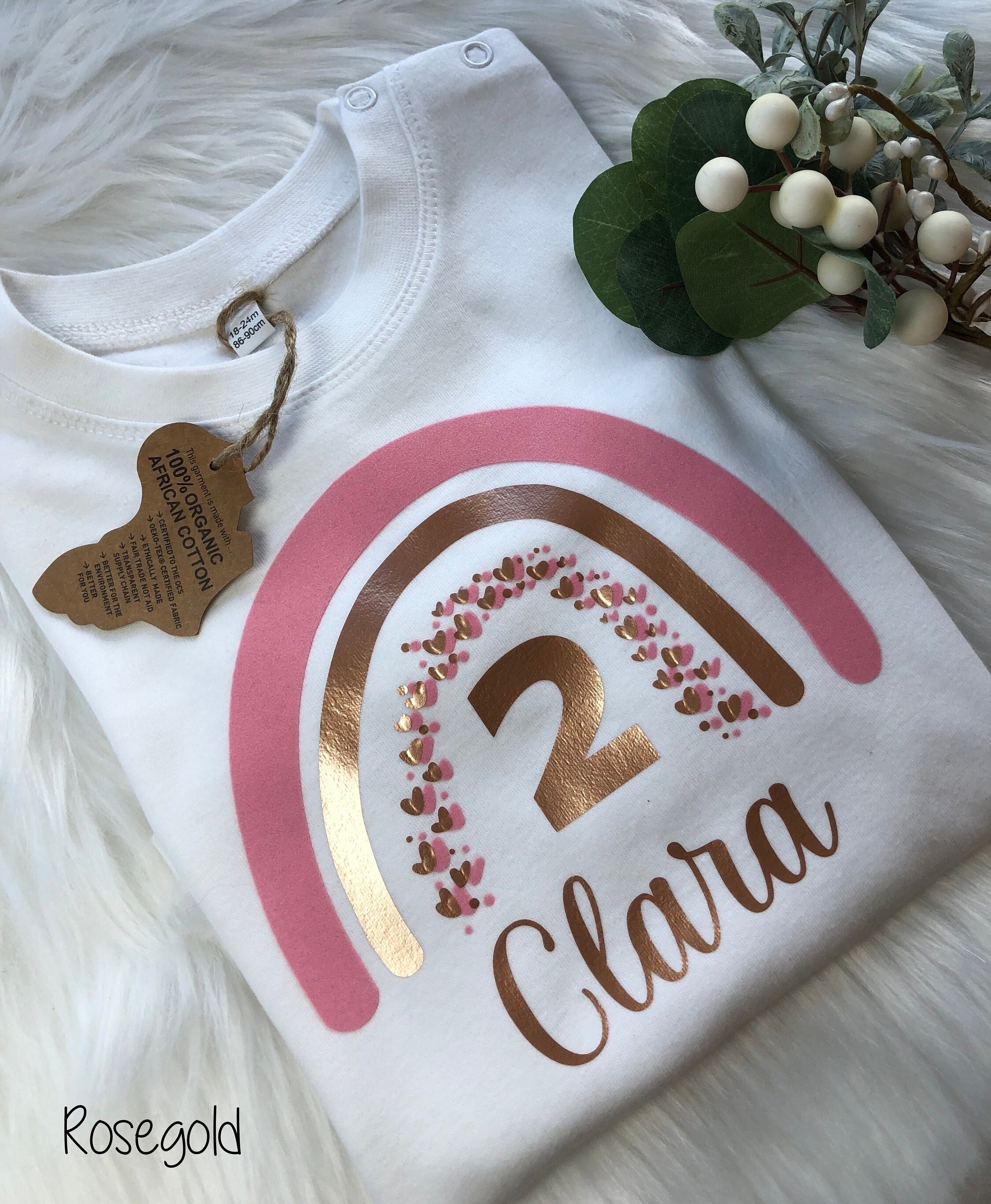 T-shirt short sleeve long sleeve girl rainbow shirt rainbow children's T-shirt girl birthday shirt T-shirt with name personalized baby clothes