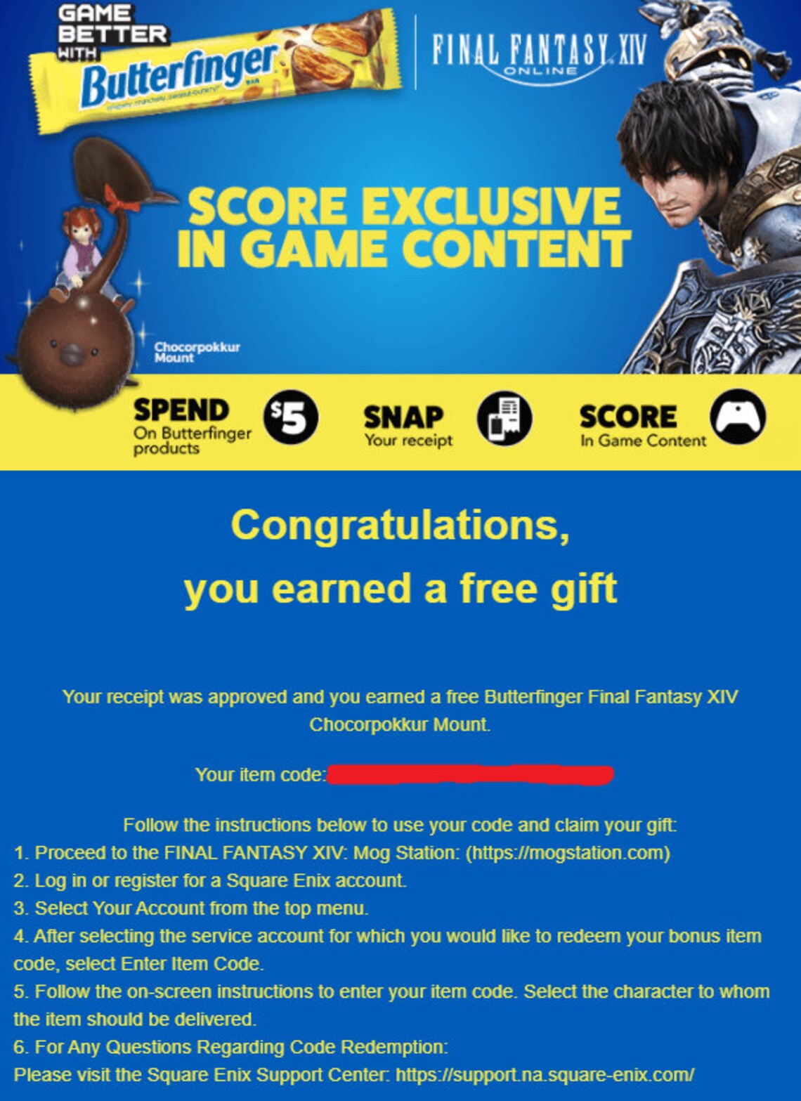 FFXIV Chocorpokkur Final Fantasy XIV 14 Butterfinger Promo Etsy