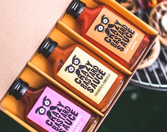 Yellow Box 3 Sauce Set | Hot Chilli Sauce | Vegan Hot Sauce | Hot Sauce | Chilli Sauce | BBQ | Foodie Gift Set