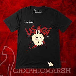 USAGI Grunge Red Graphic T-shirt Chiikawa Usagi Tee - Etsy