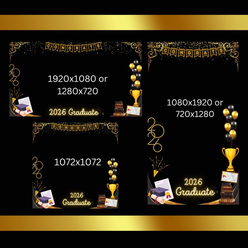Grad Overlay 2026 Graduation 360 Photo Booth Overlay for 360 Video BUNDLE 2025 ...
