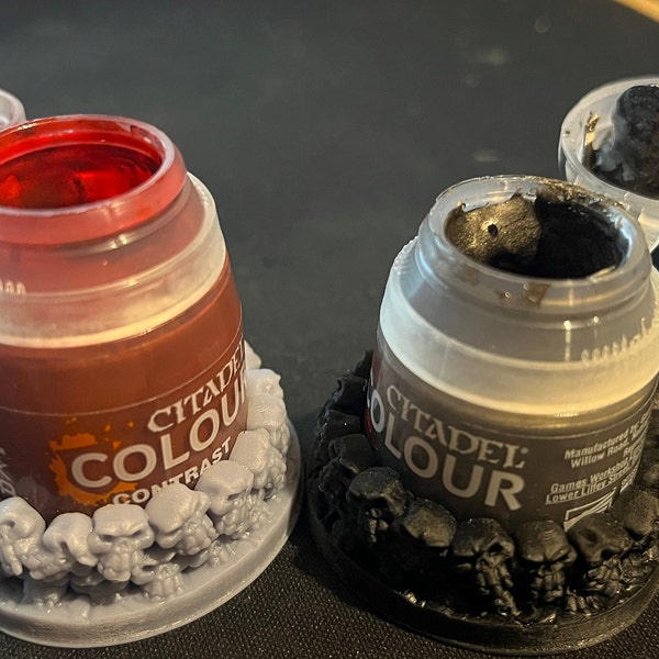 Nouveau support de pot de peinture Ork Skull pour pots de peinture Citadel de 12 ml et 18 ml