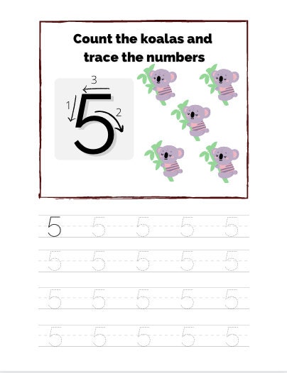 99 printable animal letter and number tracing pages