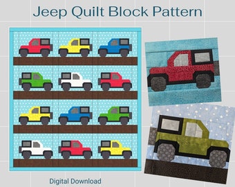 Jeep Quilt Block pdf Pattern Digital Download
