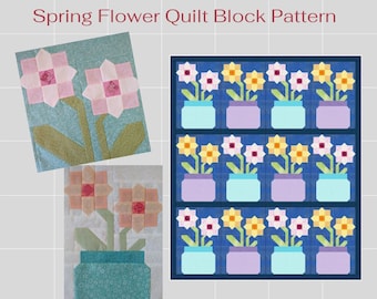 Bloco de colcha de flores da primavera em PDF