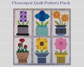 Blumentopf Quilt Anleitungspaket pdf