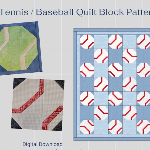 Baseball Homerun Quilt Block PDF Pattern - Etsy