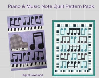 Piano and Music Note Quilt Pattern Pack