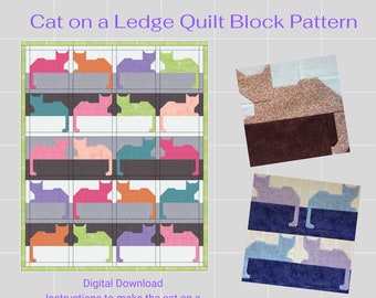 Cat Quilt Block PDF Pattern