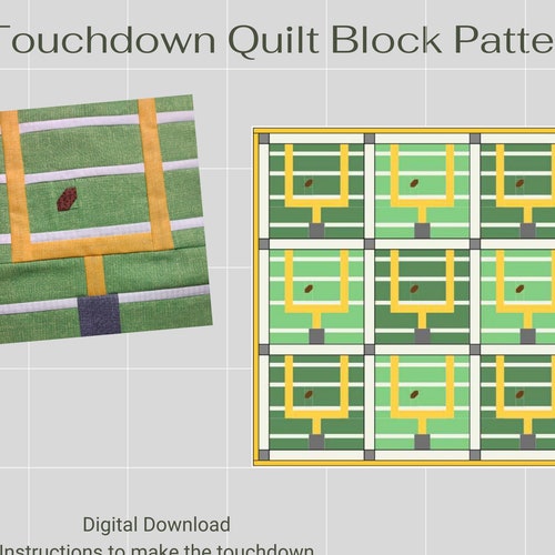 Football Quilt Block PDF Pattern Etsy