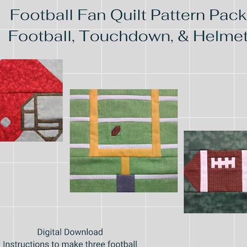 Football Quilt Block PDF Pattern Etsy
