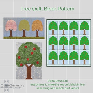 Tree Quilt Block pdf Pattern