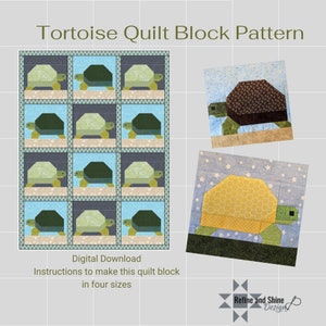 Tortoise Turtle quilt block pdf pattern