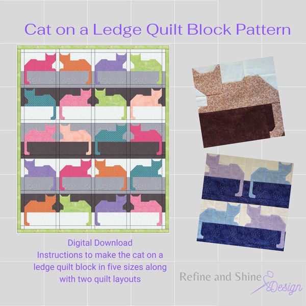 Cat Quilt Block PDF Pattern