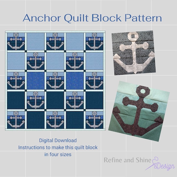 Anchor Quilt Block PDF Pattern