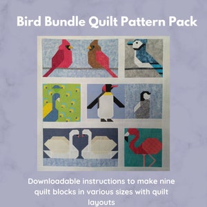 Bird Bundle Downloadable Quilt Pattern Pack