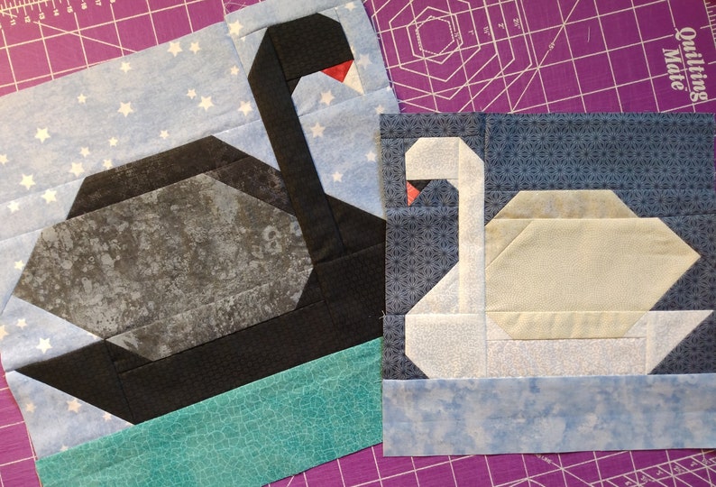 Swan Quilt Block Pdf Pattern Etsy